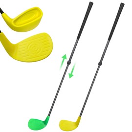 KOFULL 2 Pack Golf Club Set 23-39.5" Adjustable Length for Backyard Bucket Game Golf Chipper with Oversize Club Head Hit Plastic Foam Balls Outdoor Indoor Practice Gifts - Right Hand