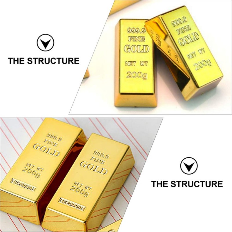 Mini Fridge Magnets Golden Brick Loose Stickers Gold Brick Decorations
