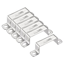 TA-VIGOR 6Pcs U Shaped Connector Bracket, 60mm x 30mm Stainless Steel Bracket Stainless Steel Pipe Clamp, Heavy Duty Conduit Clamps for Door Closed Bar Holder Strut, Pipe Tube Wire Fixing