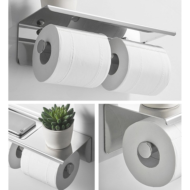 yeavs Double Toilet Paper Holder SUS 304 Stainless Steel Tissue
