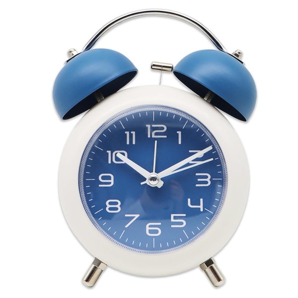 Nicheez Loud Alarm Clock, Twin, Double Bell, Continuous Second Hand,