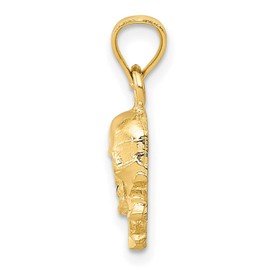 Jewelry Stores Network 14k Yellow Gold Satin Finish Skull And Crossbones Pendant 19 mm x 8 mm