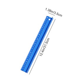 30cm Raised Grip Aluminium Ruler Cutting Ruler Metal Craft Safety Ruler for Length Measurement(Blue)