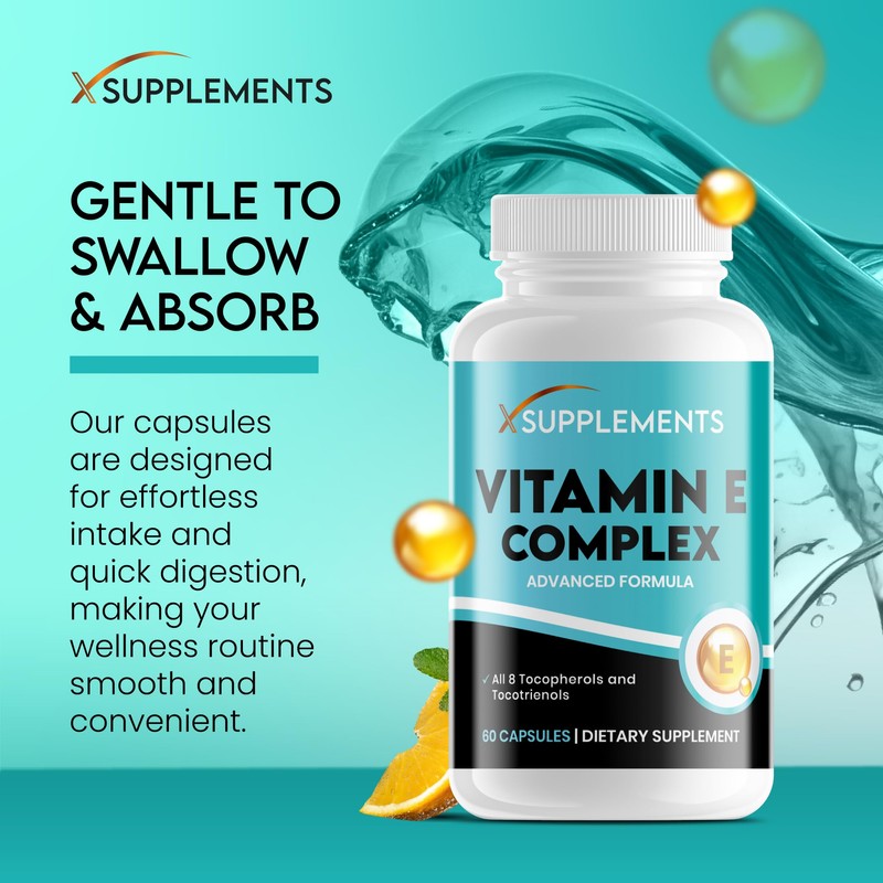 Natural Vitamin E Complex | 60 Vegan Capsules |100% Natural