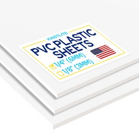 KastLite White Expanded PVC Moldable Plastic Sheeting - 1/4" Thick Nominal 12x12 Inch Thermoplastic Rigid Foam Board - Waterproof Flexible Plastic Sheets for Crafts Models & Office Projects, 8PCS