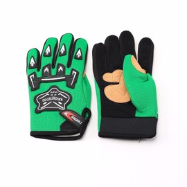 TDR Kids Youth Bike Gloves Children Motorcycle Full Finger Gloves for MX Motorbike Motocross BMX MTB Sport Outdoor (Green, M)