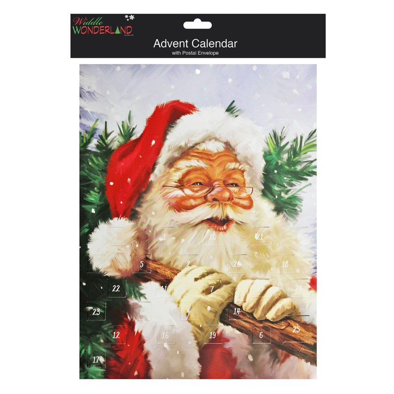 Paper Christmas Advent Calendar - 24 Windows - Santa Tree