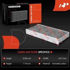 A-Premium - Filtro de aire de cabina de 4 piezas con carbón activado compatible con Honda & Acura Model - Civic (01-05), CR-V (02-06), Element (03-11), CSX (06), EL (97-00 02-05), RSX (02-06)