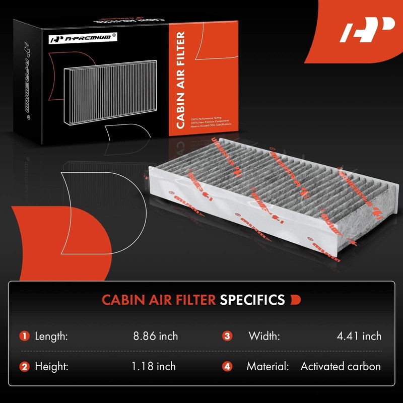 A-Premium - Filtro de aire de cabina de 4 piezas