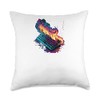 Gaming Apparel Gaming Keyboard On Fire Throw Pillow, 18x18, Multicolor