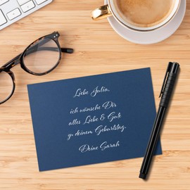 100 Einzel-Karten DIN B6-12,0 x 17,0 cm - 240 g/m² - Nachtblau - Tonkarton - Bastelkarton - Bastelkarten - blanko Postkarten