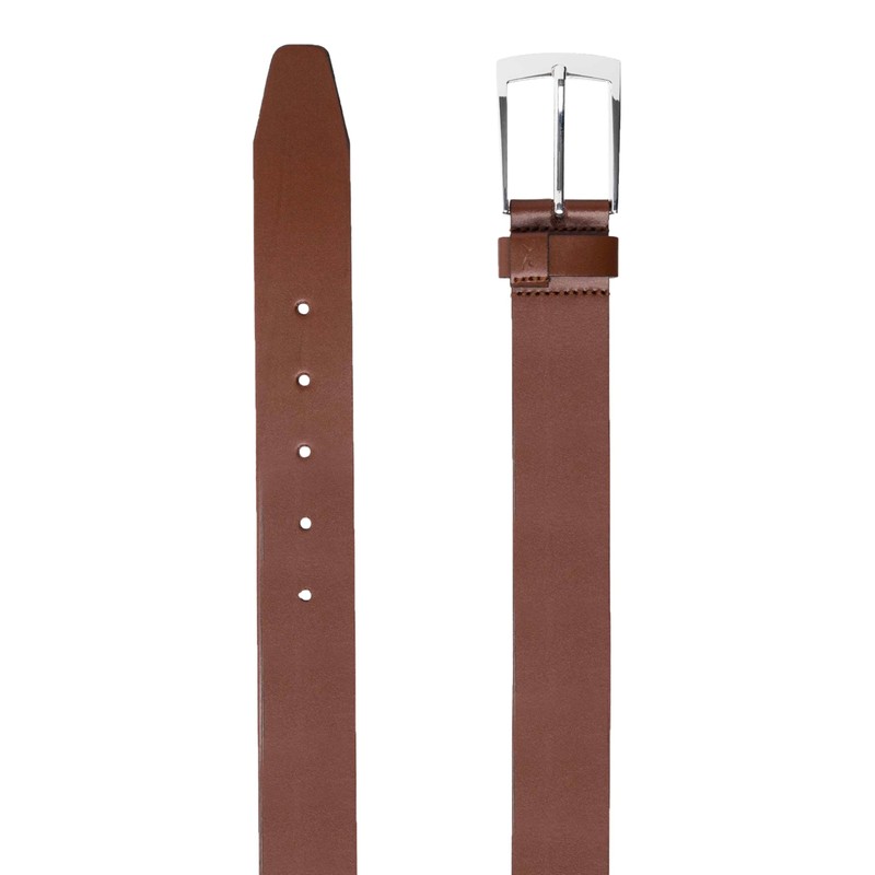 BRAX Men's Full Cowhide Leather Plain Classic Sporty Belt, Cognac,