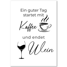 Happymotive Kitchen Poster without Frame, Typography Wall Pictures, Black and White, High-Quality Print on 300 g Paper, Modern Kitchen Decoration, DIN A4 & A3, Start Tag, DIN A4, without Frame)