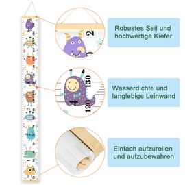 ouhos Height Chart Children's Size Gauge Children Growth Height Chart Roll Up Wall Hanging Altimeter Removable Canvas Measuring Guide Ruler for Baby Nursery Bedroom Wall Decoration with Box