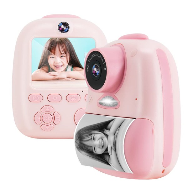 ClickingDYS D10M Children's Printed Camera, Kids Camera, Thermal Heating Mechanism, 26 Million Interpolated Pixels, 10x Zoom, Selfie Possible, Continuous Shooting, Timer Shooting, TYPE-C Charging, Japanese Instruction Manual Included, Children's Toy, Min