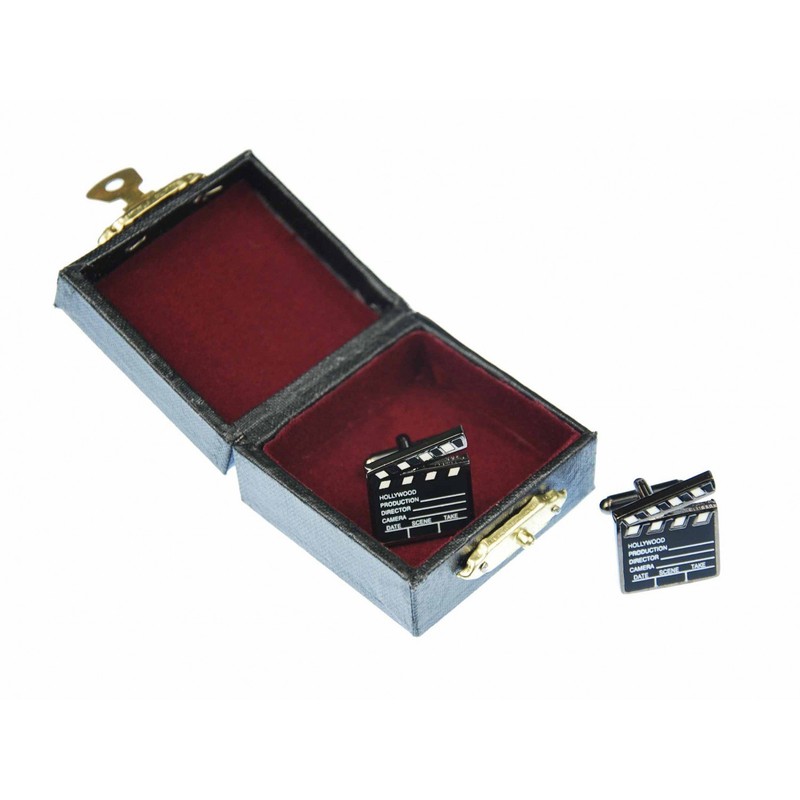 Miniblings Clapperboard Cuff Links Cufflinks Buttons + Box Director Flap