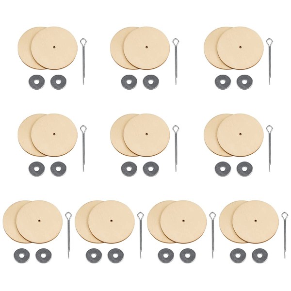 LNQ LUNIQI 10 Set 35MM Doll Joint Connectors Cotter Pin Joints and Wooden Fibreboard Disks Movable Engage Bolt Dolls Accessories for Teddy Bear Doll DIY Crafts