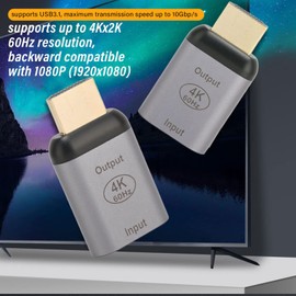 USB C Female to Male Adapter, 4K 60HZ Uni Directional USB Type C Source to HD Multimedia Interface, for PC Phone Tablet