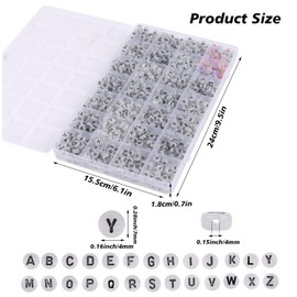 FOPINOA 1400pcs Glow Letter Beads, 4x7mm Acrylic Glow Alphabet Beads Round Letter Beads A-Z Square Letter Beads for Bracelets Necklaces DIY Crafts Gifts Jewelry Making (Glow in The Dark)