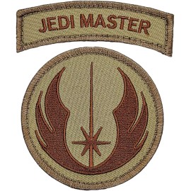 Jedi Order Jedi Master Tab Morale Patch -2PC Bundle -HOOK BACKING