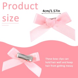 Pack of 30 Mini Bow Hair Clips, Cute Hair Bow, Hair Accessories, Satin Bows, Hair Clips, Cute Plain Hair Accessories, Small Hair Clips for Women, Girls, Women, Children, Wedding Party (Pink)