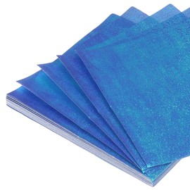 sourcing map 50 Sheet Glitter Origami Paper 4x4 Inch Shiny Sparkly Square Folding Paper 10x10cm Iridescent Paper for DIY Art, Craft Decor, Dark Blue