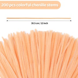 Eppingwin 200pcs Pipe Cleaners, Beige Pipe Cleaners Craft Supplies,Chenille Stems for DIY Arts Crafts Project(Beige)