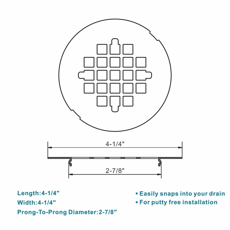 Chrome Plated Snap-in Shower Drain Cover Replacement, Welsan Stainless Steel