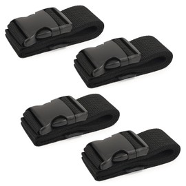 Luggage Straps 48" x 1.2" Strap Buckle Packing Straps with Adjustable Clips, 1.2-Inch Belt Travel Belt 4 Pack,Black