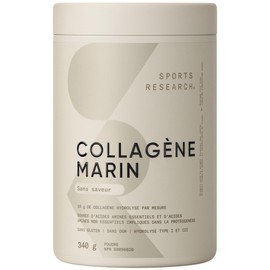 Sports Research Sports Research Marine Collagen Peptides Powder - Sourced from Wild-Caught Fish, Pescatarian Friendly, Keto Certified & Non-GMO Verified - Easy to Mix in Water or Juice! (34 Servings)