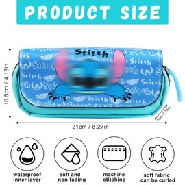 Huanmin Stit-ch Pencil Case, Large Capacity Pencil Case Stit-ch for Children Students Boys Girls School Home Office Supplies Storage Bag, Stitch, caricature