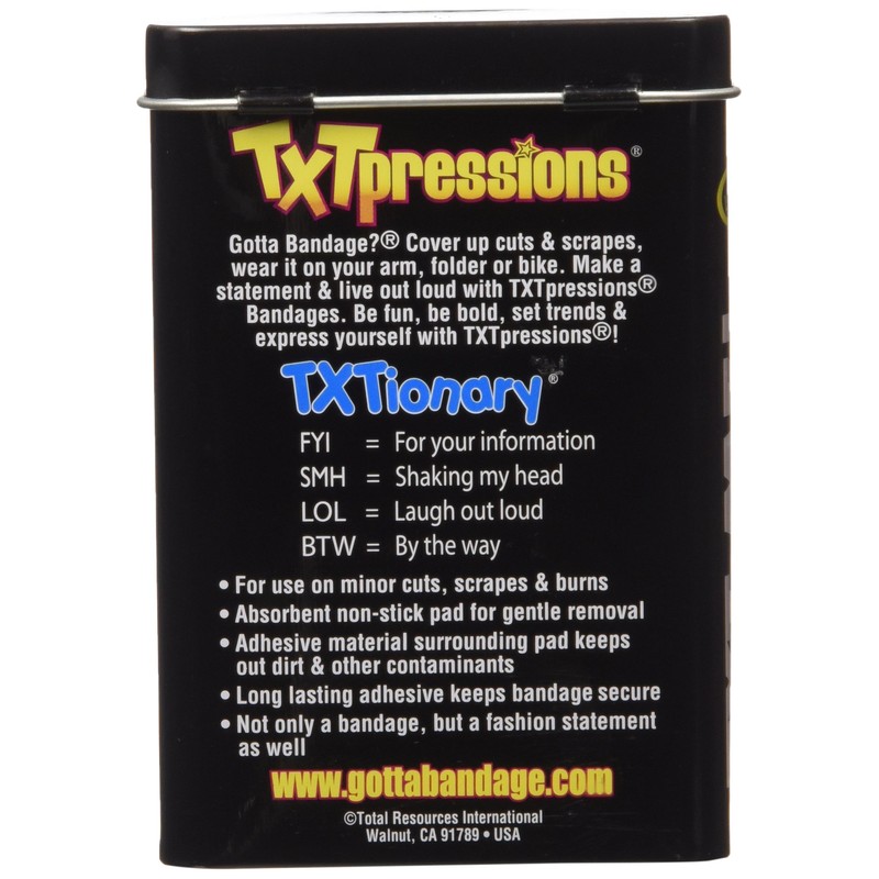 Gotta Bandage TXTpressions 20 Count Abbreviations Badanges