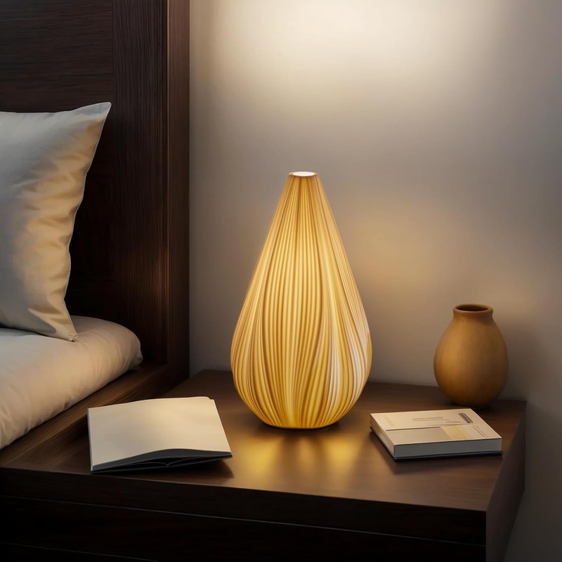 RONDURE 12.5" Modern Ceramic Table Lamp, Modern Bedside Lamps for