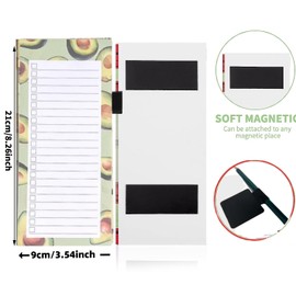 YUSHOW 2 Pcs Magnetic Shopping List Pad for Fridge, 100 Sheets Tearable Pen Clip Style Notepad，for Shopping, to Do, Meal Plans (Avocado)