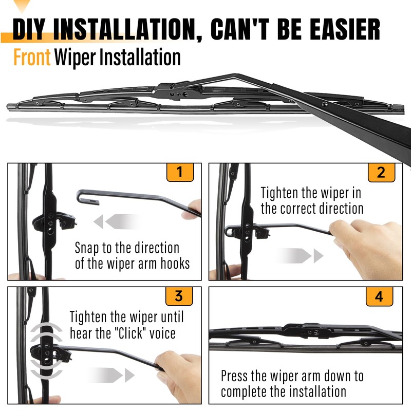 AUTOBOO 20"+20" Windshield Wiper Blade Sets Replacement for Ford E150