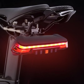 JINKEY Smart Bike Tail Light with Turn Signals and Automatic Brake Light Wireless Remote Control Rear Bike Light USB Rechargeable Waterproof Bicycle Safety Warning Light for Day and Night Riding