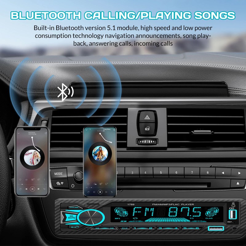 KEPEAK Estereos Para Carros Bluetooth Auto Estereo MP3 Radios Con