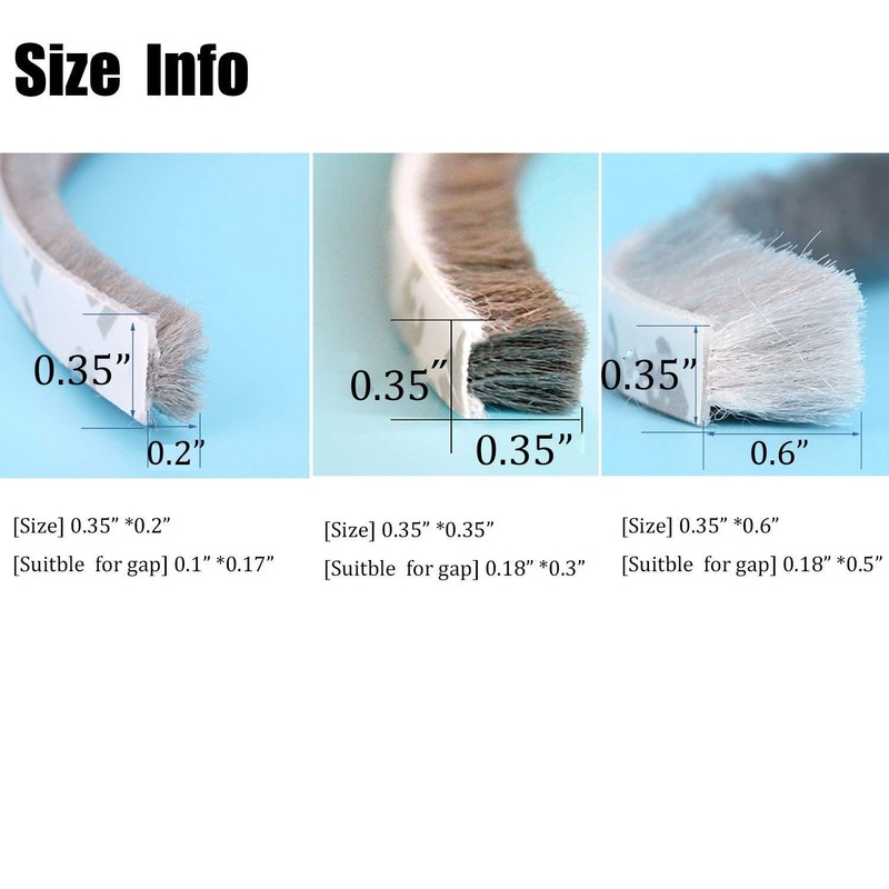 Tooperze Weather Stripping for Door,Self Adhesive Brush Window Seal Strip