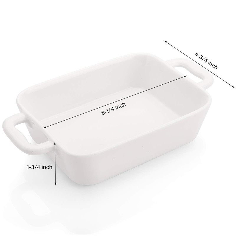 Foraineam 6 Pieces Bakeware Set, White Porcelain Souffle Dishes Creme