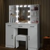 Yamissi Large Makeup Vanity Table Set with 10 LED Mirror