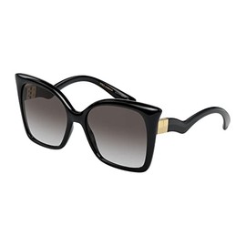 Dolce & Gabbana Women's Round Fashion Sunglasses, Black/Light Grey Gradient Black, One Size
