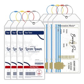 Pack of 8 Cruise Luggage Tags, Suitcase Tags, Waterproof PVC, 2 Sizes, Waterproof Suitcase Suitcase Tags, Transparent Suitcase Tags for Cruises, Cruise Address Tags for Suitcases Travel