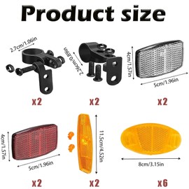 ElevaPulse 12 Bicycle Reflectors Set - Spoke Reflectors, Rear Reflectors, Front Reflectors, Cat Eyes for Children and Adult Bicycles, Safety Reflectors for Mountain Bike and Trekking Bike