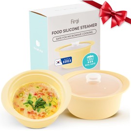Firgi 27oz Platinum Silicone Microwave Steamer Pot with Lid – 100% Food-Grade Korean Silicone, BPA Free, Heat Resistant & Dishwasher Safe (Yellow)