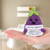 XIHIRCD Positive Aubergine, 8 cm Knitted Vegetables with Positive Card,