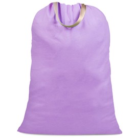 SANFERGE Cotton Canvas Laundry Bag with Handles & Drawstring Straps, Heavy Duty Extra Large Laundry Bags for Laundromat and Household, 25.5x34 Inch, Purple