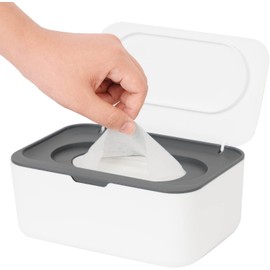 Timotech Dispensador de Toallitas Húmedas, Soporte para Toallitas de Bebés y Adultos, Porta Toallitas Húmedas, Mantiene las toallitas frescas, Fácil de abrir y cerrar (Gris)