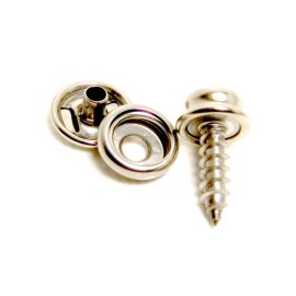 Dot Scoville / Fasnap Snap Button & Socket, Stainless Steel w/ 5/8" #10 Screw Stud, 30 of Each Piece