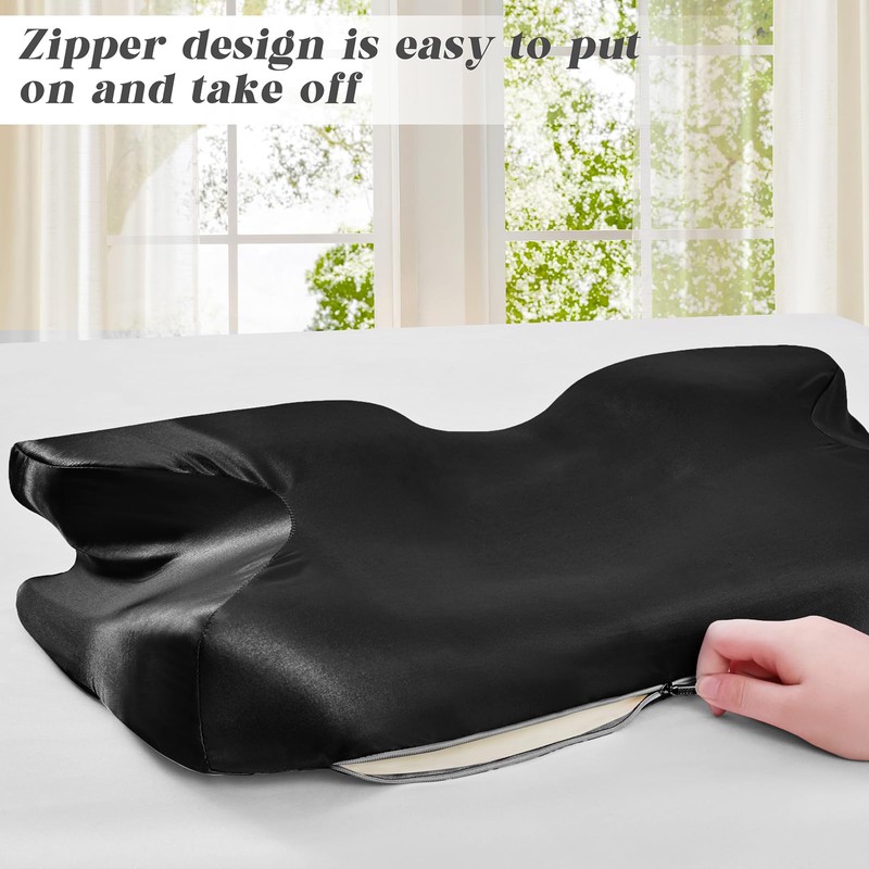 P Pothuiny 2 Pcs Satin Pillowcase for Cervical Pillow, Smooth