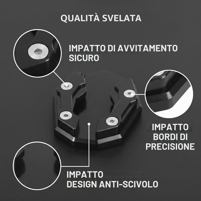 Piastra di estensione per cavalletto laterale, cavalletto laterale per moto,